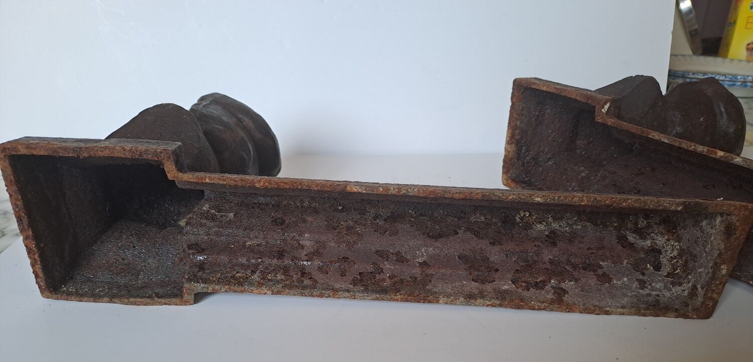 Pair of cast iron fire dogs