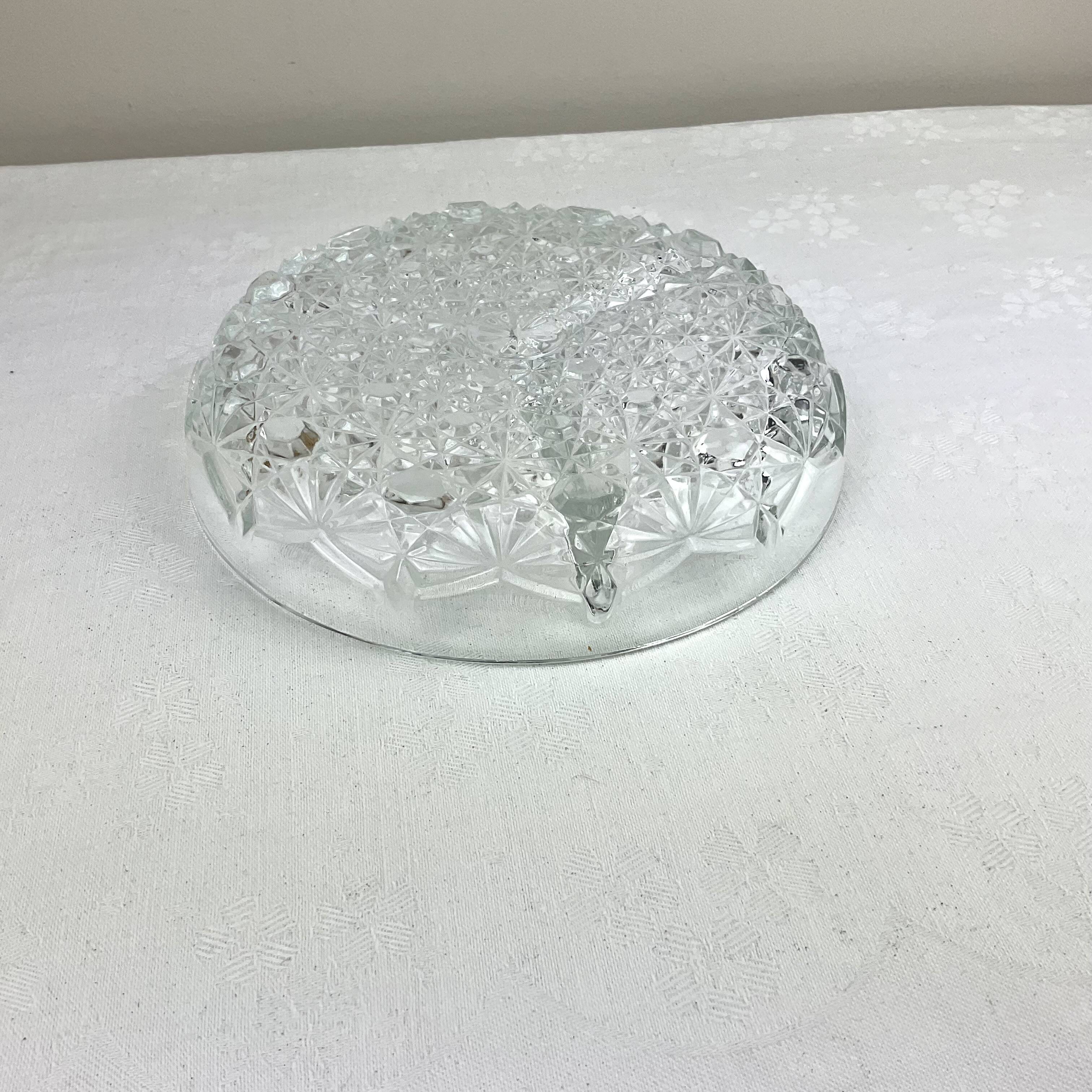 Vintage dish with 3 molded glass compartments