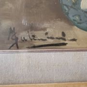 PEINTURE À L'HUILE SUR FLEURS DE TABLE MAURO SALIMBENI (MILAN 1874-1942 TURIN)
