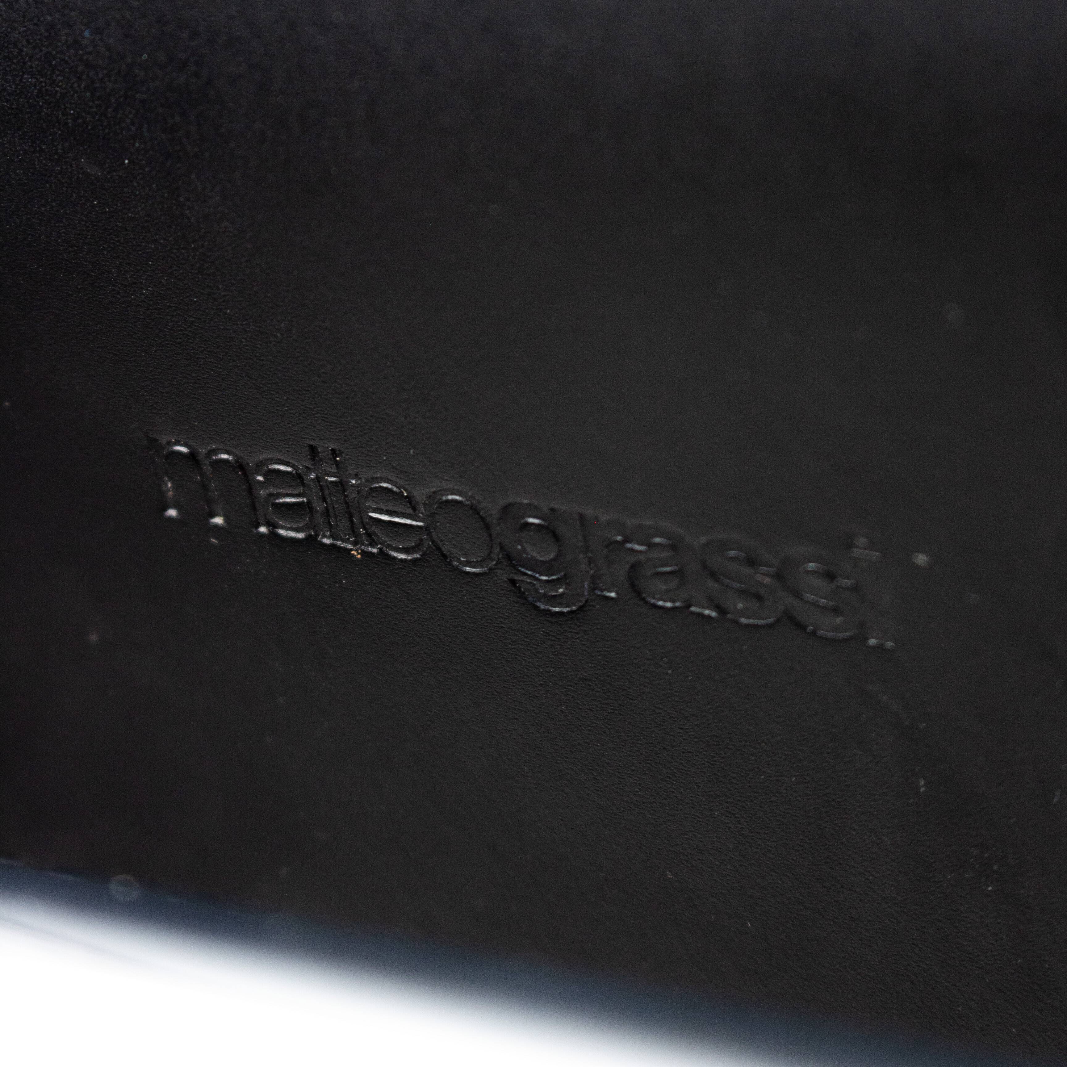 Pair of Matteo Grassi MG5 chairs in black leather and chrome