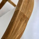 Deep XL teak wood chaise longue with cushion