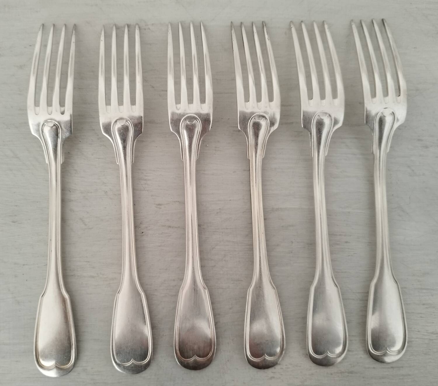 Silver metal cutlery spoons forks small spoons