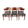 Série de 6 chaises scandinaves en teck