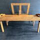 Manufrance wooden bedside table, folding tray with book holder.
