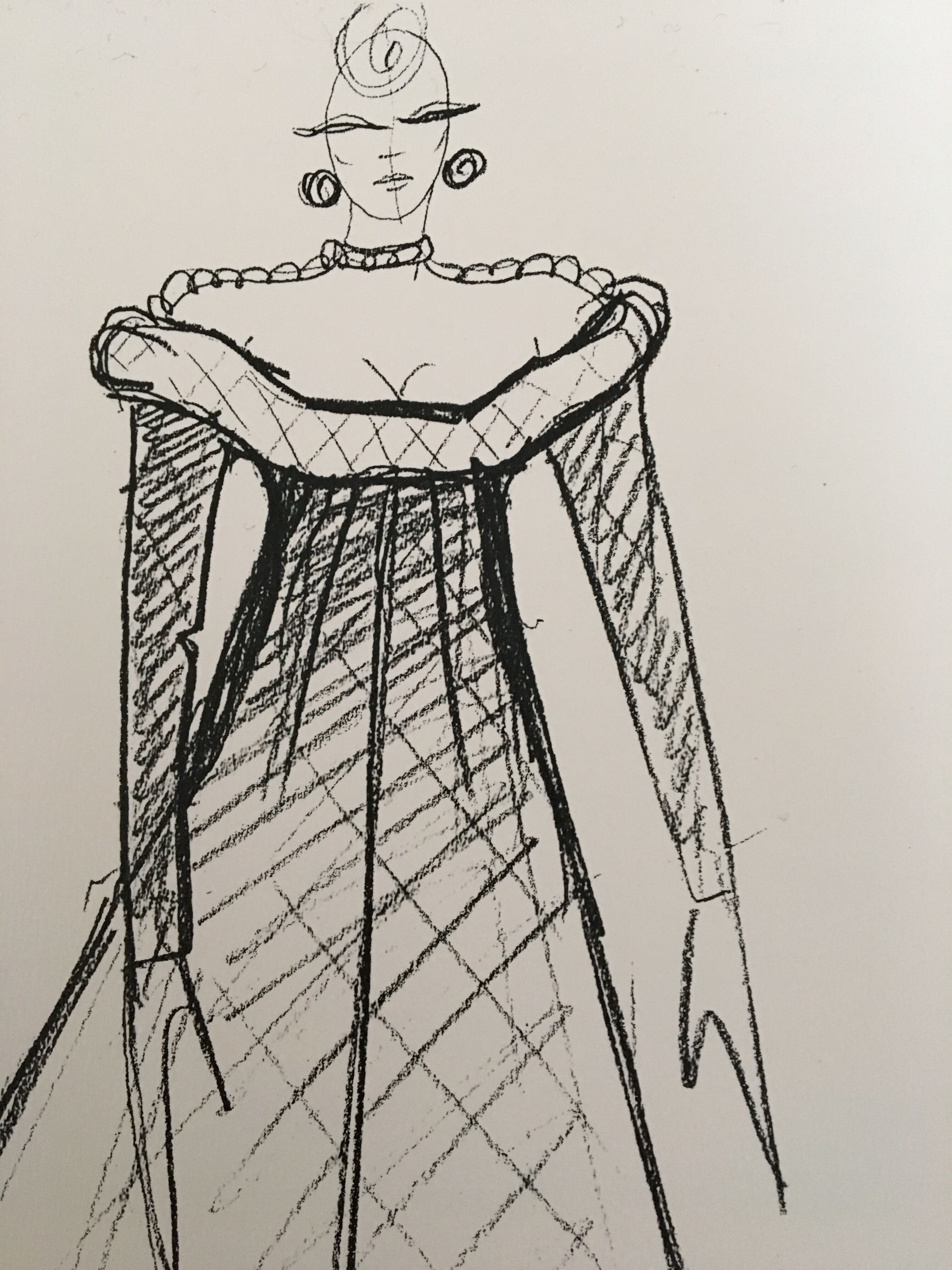 Paco Rabanne: fashion illustration from the 80s/90s