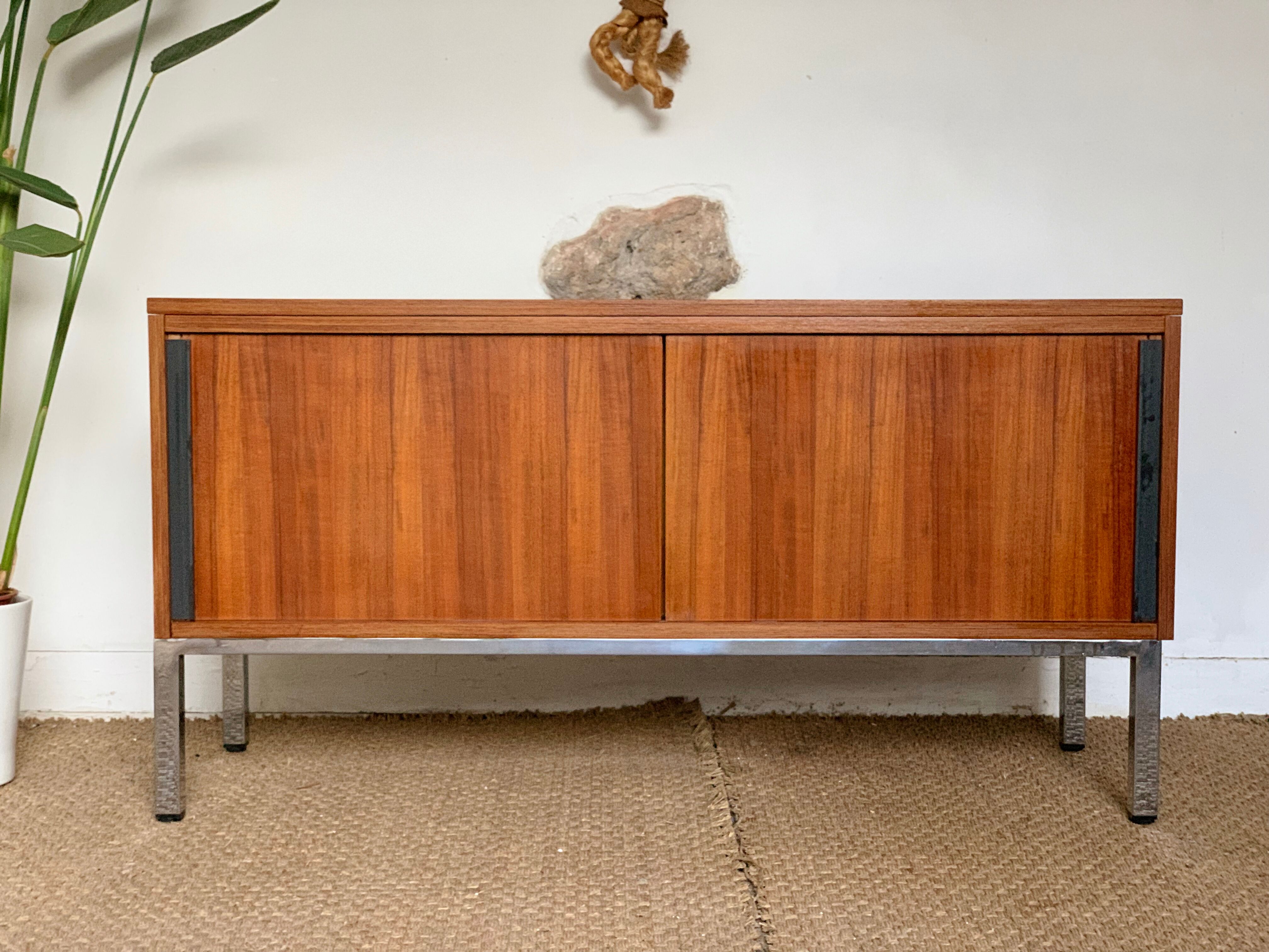 Teak sideboard, sliding doors