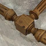 Bureau 1 tiroir en bois massif chêne pieds tournés et sculptés 89x62cm