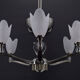 6-spoke Art Deco Modernist chrome chandelier, France, circa 1930