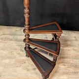 Spiral library staircase in mahogany