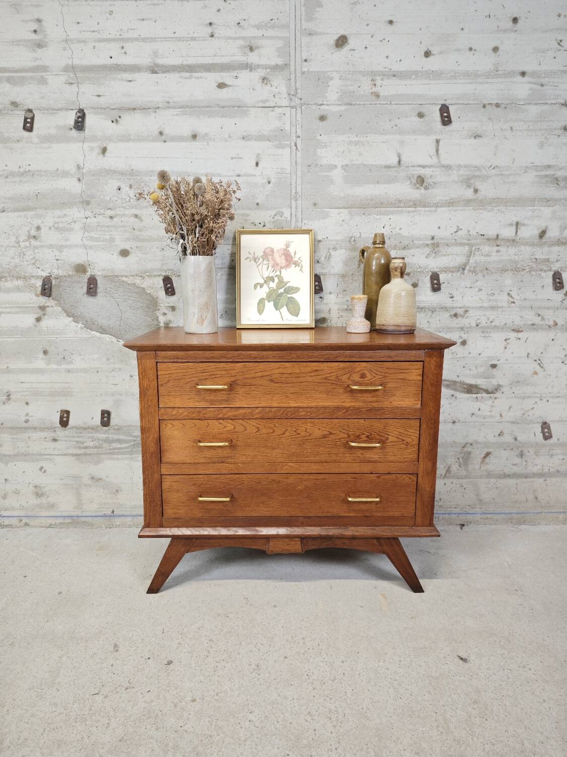 Commode vintage pieds compas