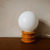 Wooden bedside lamp and opaline sphere