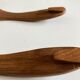 Pair of XXL Scandinavian service cutlery in solid teak 1960