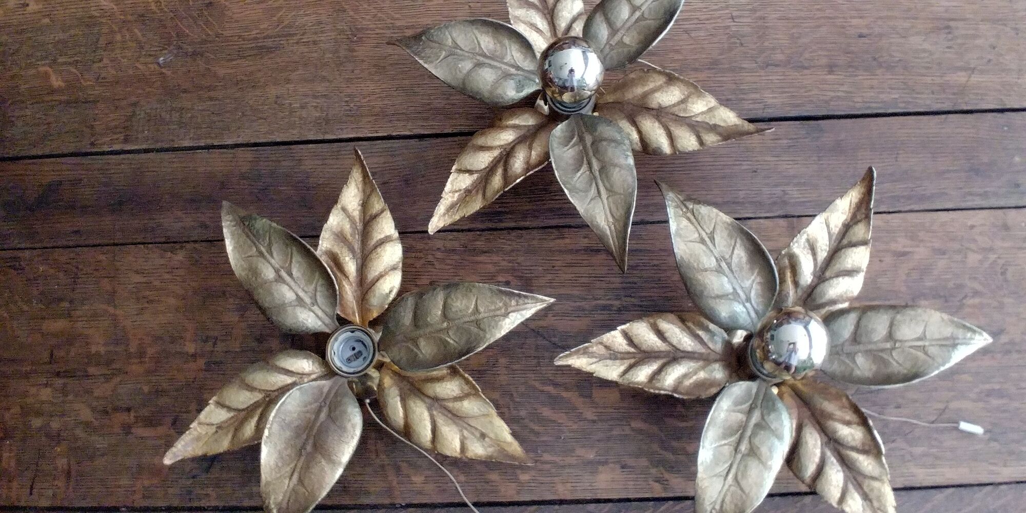 Set of 3 mid-century wall lights by Willy Daro, 1970