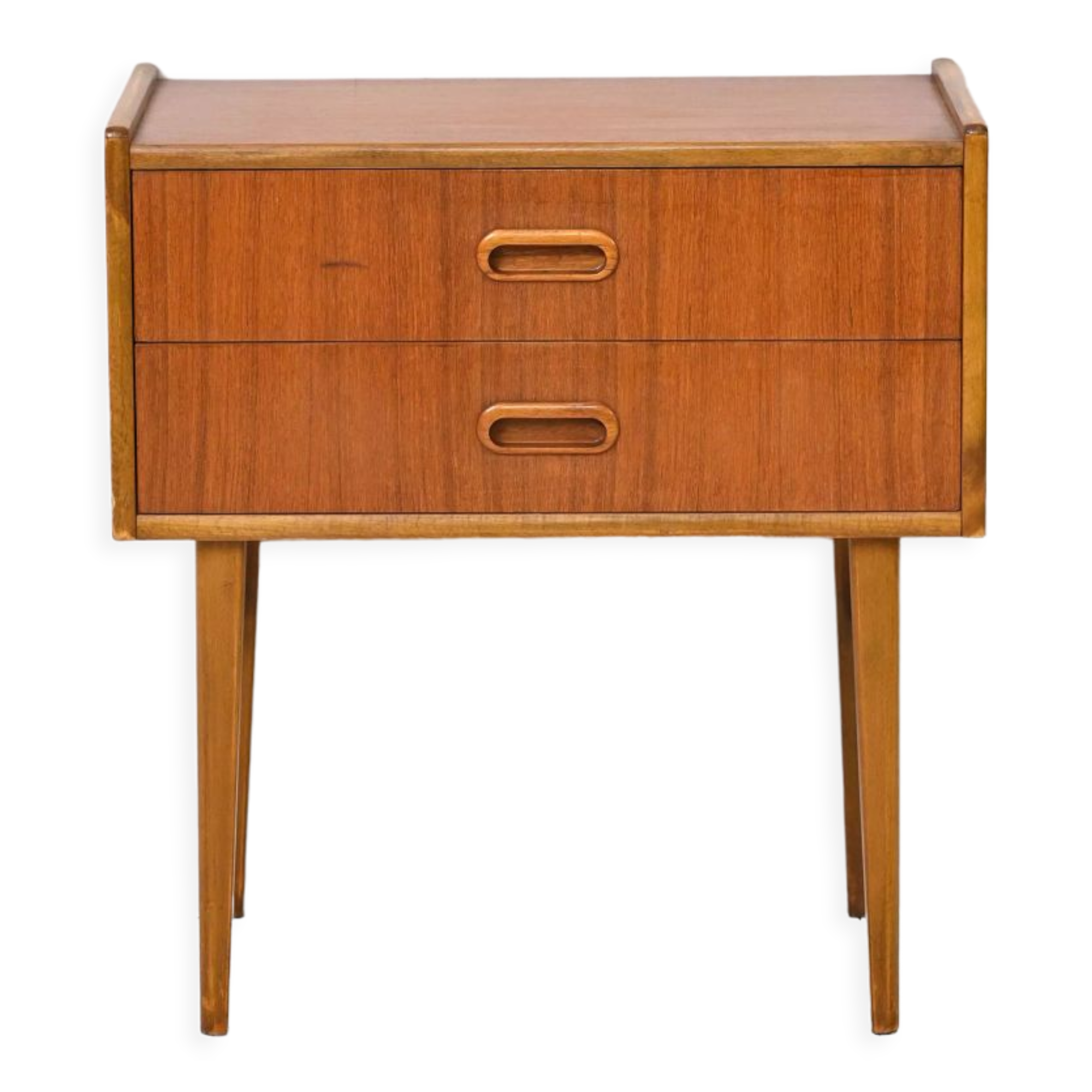 Teak nightstand with two drawers