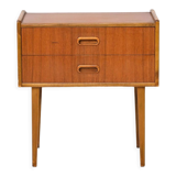 Teak nightstand with two drawers