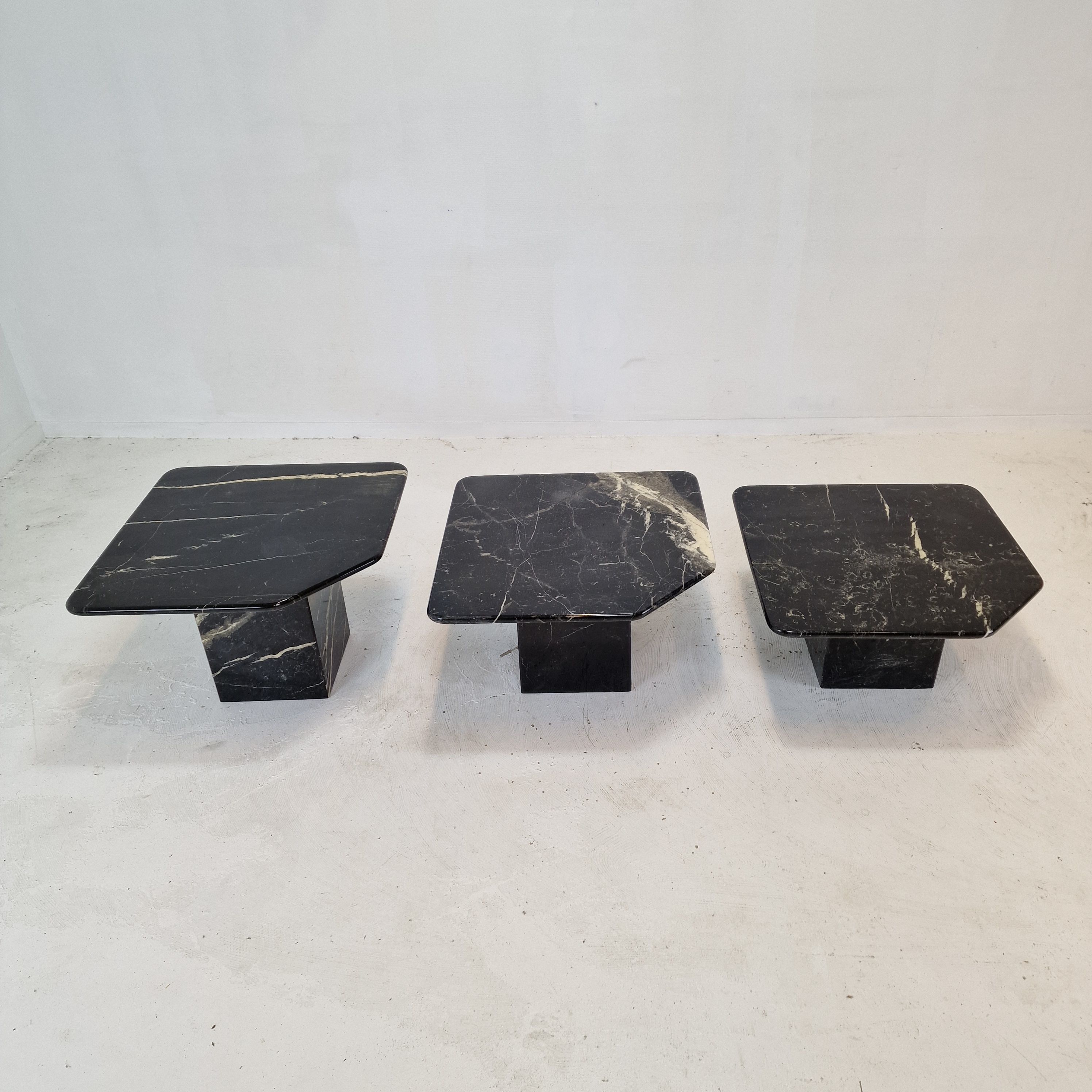 Set of 3 Italian Marble Coffee or Side Tables, 1970s