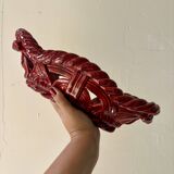 Vintage red ceramic basket