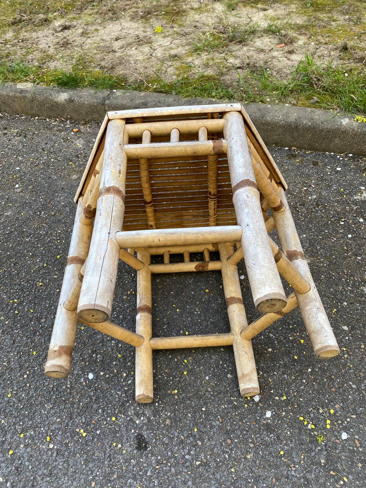 Table basse en bambou années 60