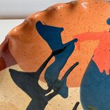 Abstract glazed ceramic fruit bowl / bowl / fruit basket