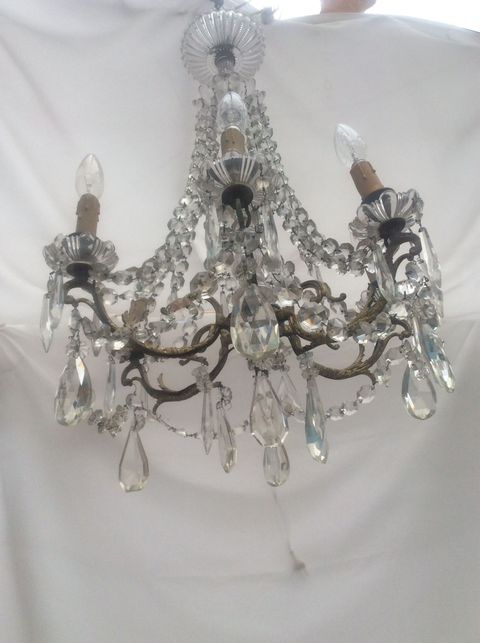 Chandelier in bronze and Crystal