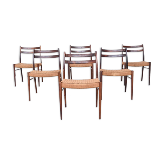 Set of 6 chairs Arne Wahl Iversen Glyngore Stolefabrik Denmark 1959