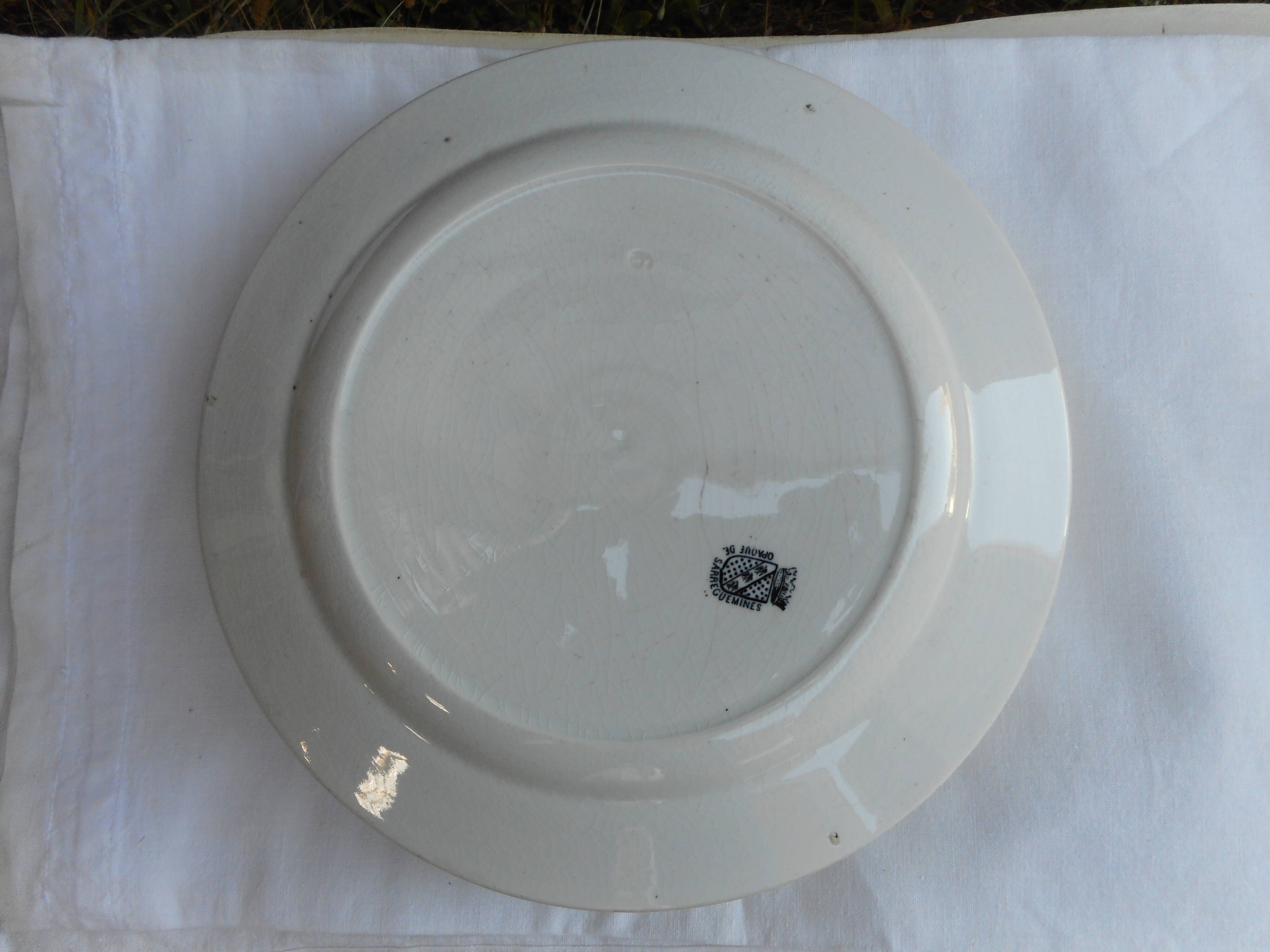 Lot de 5 assiettes faïence de Sarreguemines