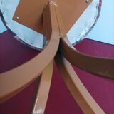 Lacquered metal stool with vintage velvet seat