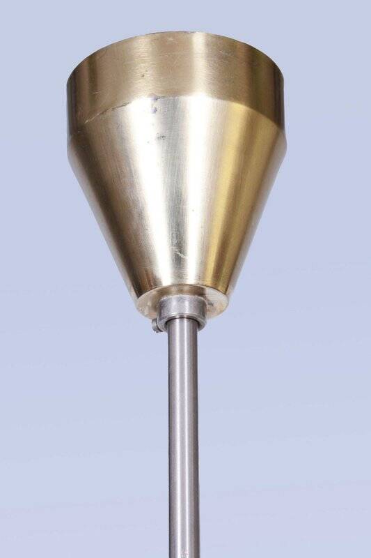 Mid-Century Modern Pendant Light in Chrome and Brass by Kamenický Šenov, Czech, 1960s