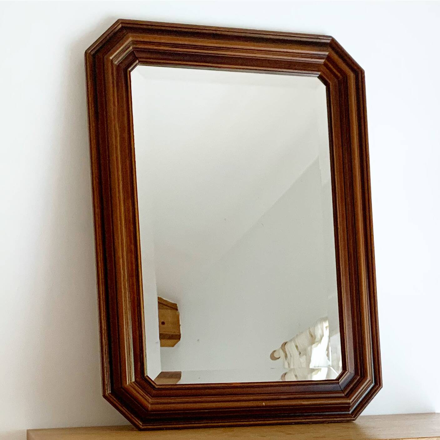 Miroir octogonal en bois