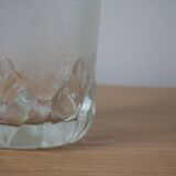1950s Italian Pressed Glass Vase With Leaf Pattern