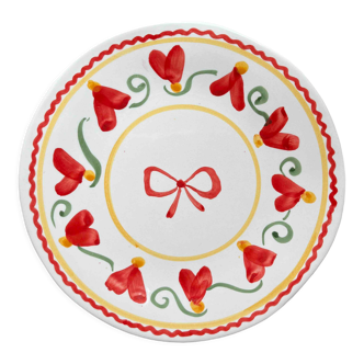 Angel fleur dessert plate rouge