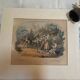 Grande gravure ancienne suisse « le départ pour la montagne »