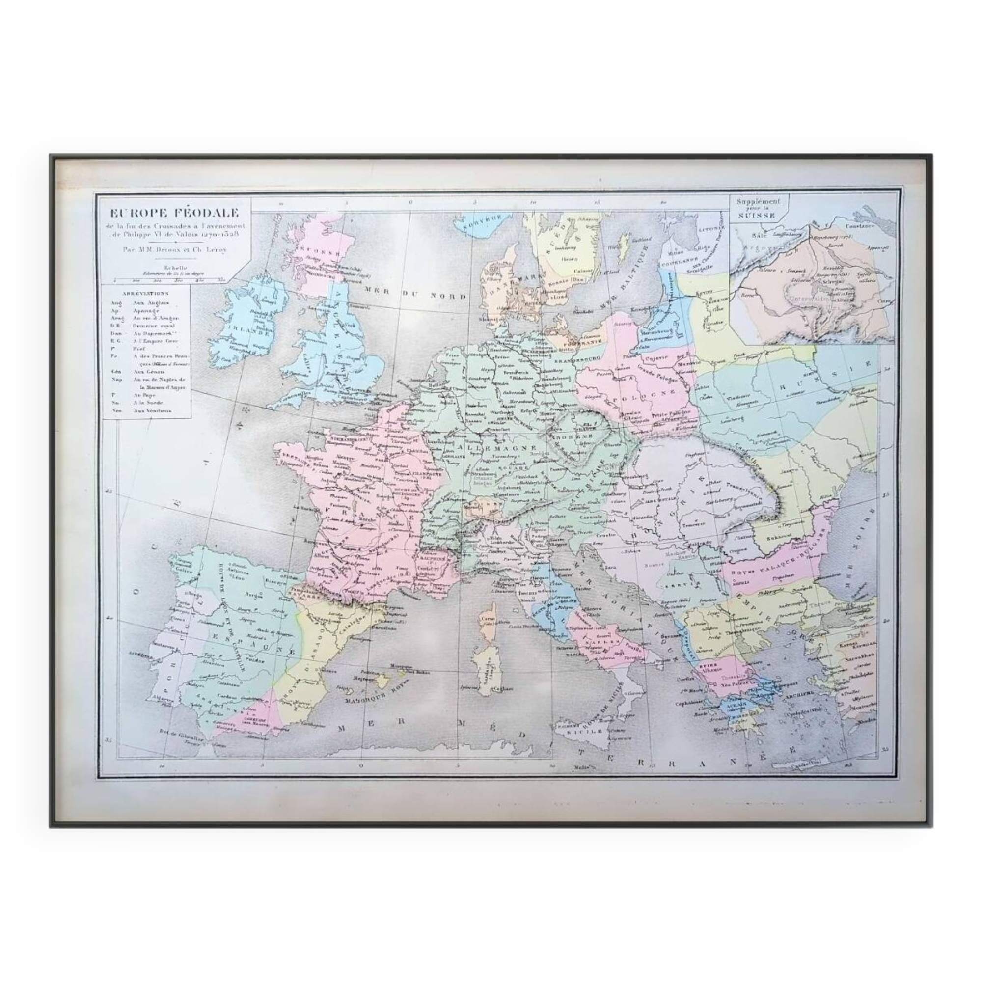 Printed in 1879, Feudal Europe.