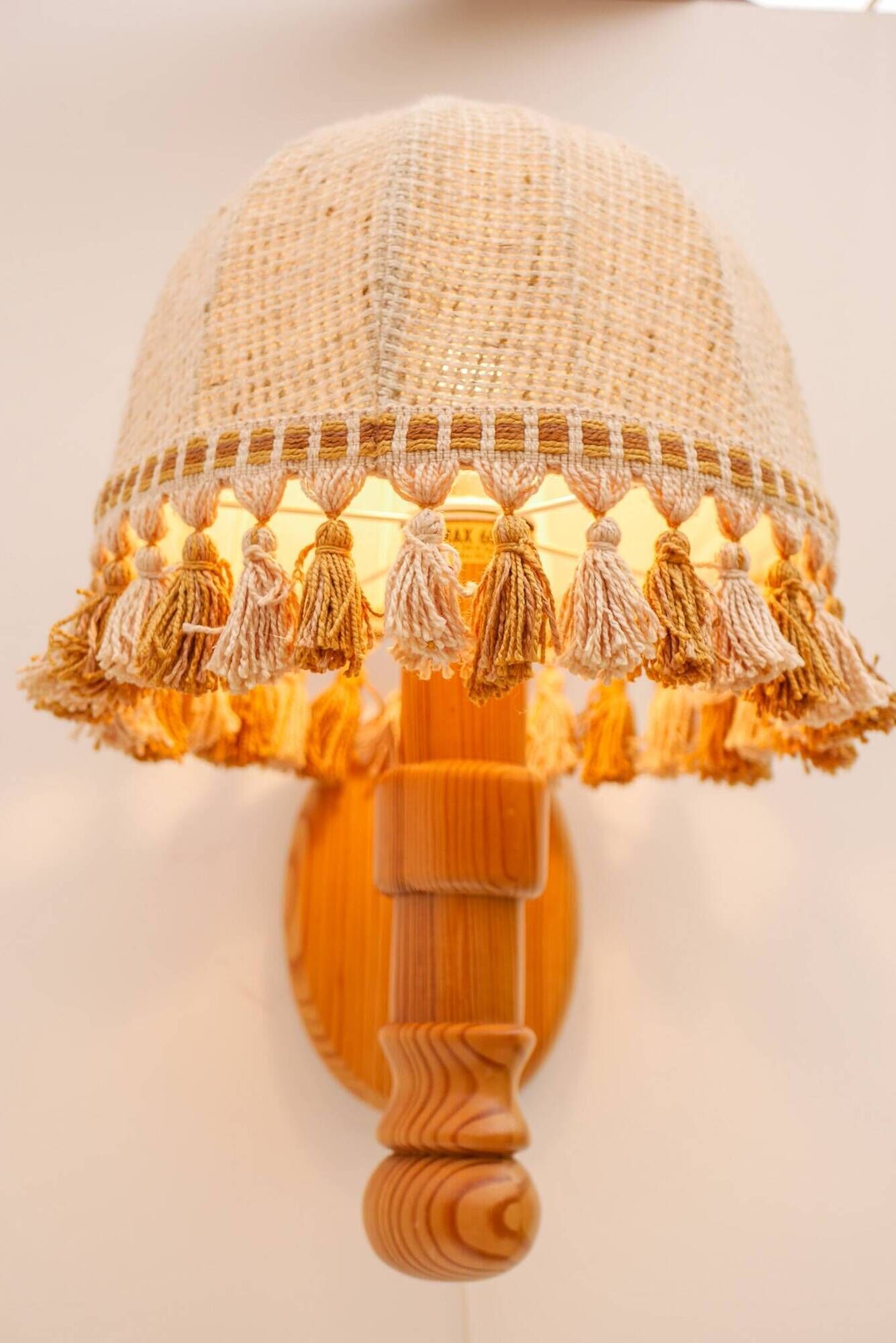 1970s Scandinavian Wall Sconce by Solbackens Svarveri in Pine