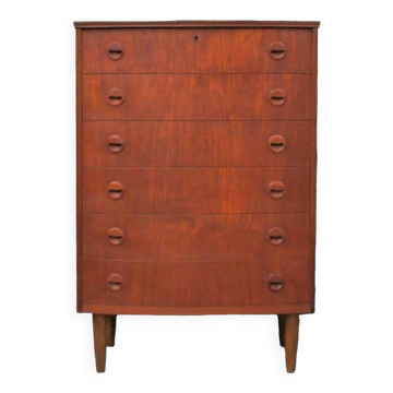 Vintage Scandinavian teak chest of drawers, in the style of Kai Kristiansen