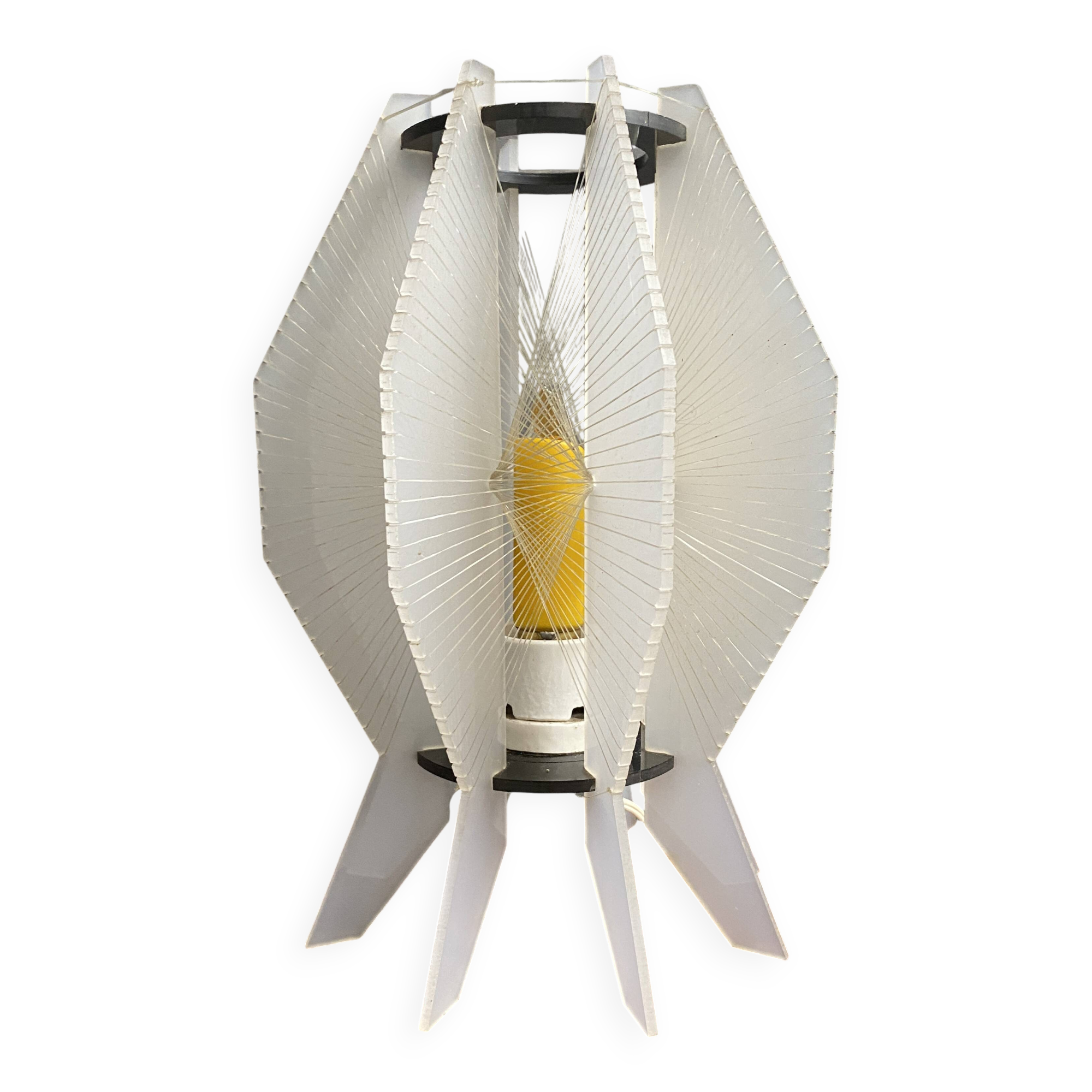 White accrylic wire table lamp 1970s