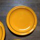 Set of three flat plates in glazed ceramic Thomas Germany from the years.