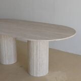 Olya Oblong Dining Table - Natural Travertine