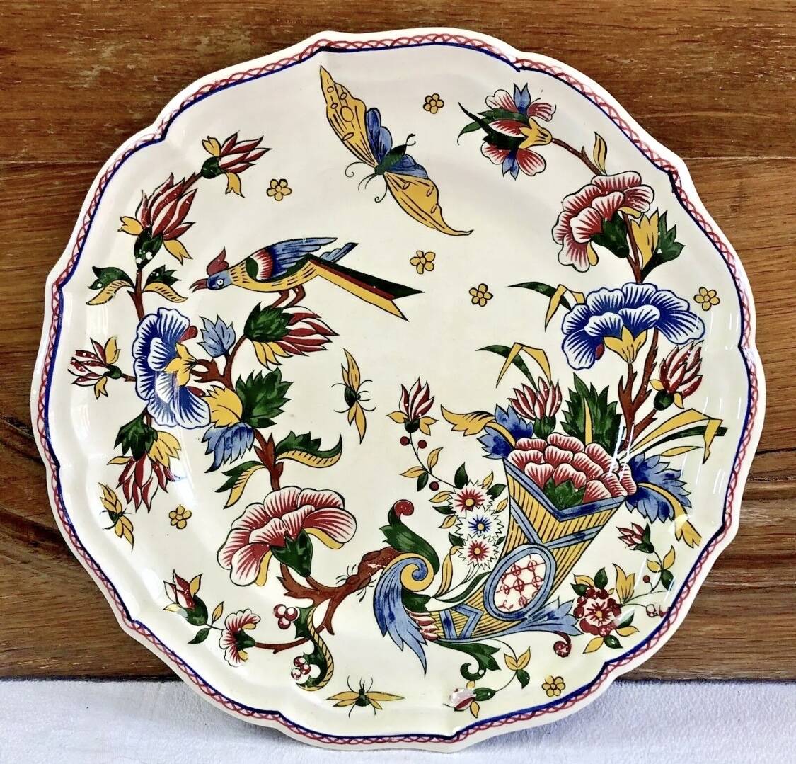 7 flat plates Gien model cornucopia 1938 1960