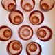 Set of 10 60s pink glass water glasses
