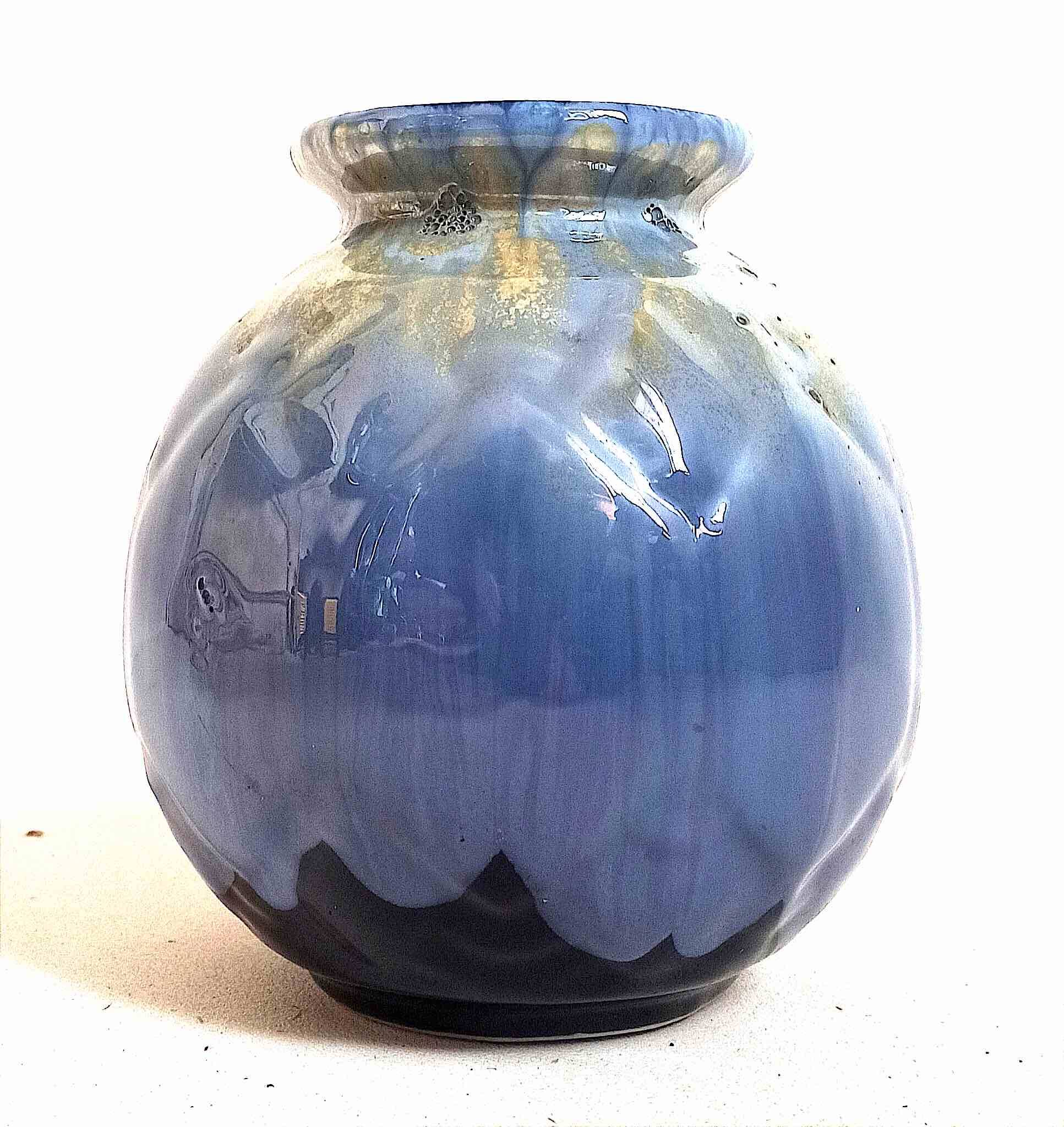 Vase barbotine Art Déco Hauteur 19,3 cm Diamètre 18,8 cm