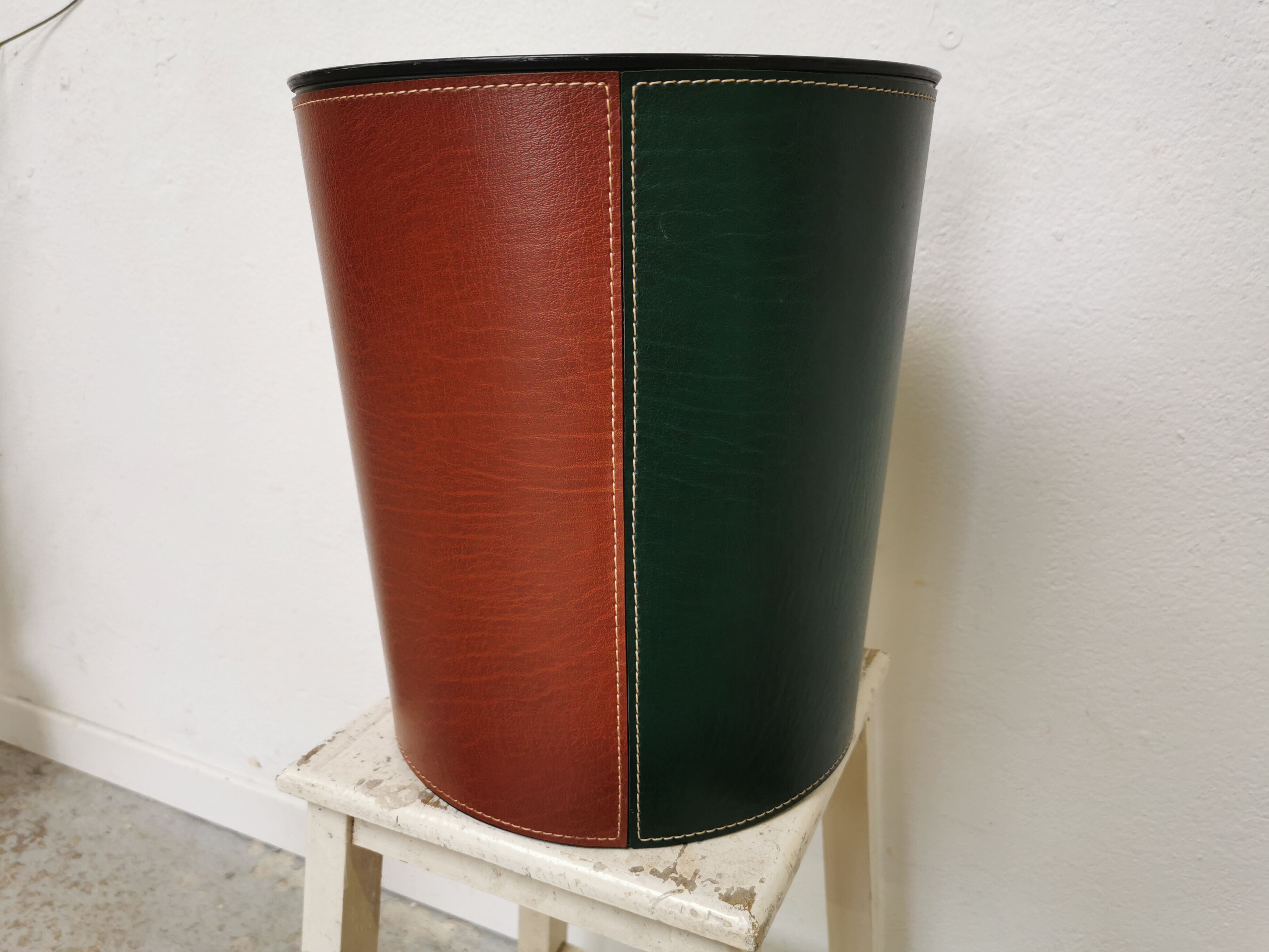 Vintage leather paper basket Denmark