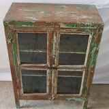 Former teak cabinet with its original green patina