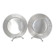 Christofle Ondulation Luc Lanel, pair of flat plates 23.5 cm, silver-plated metal