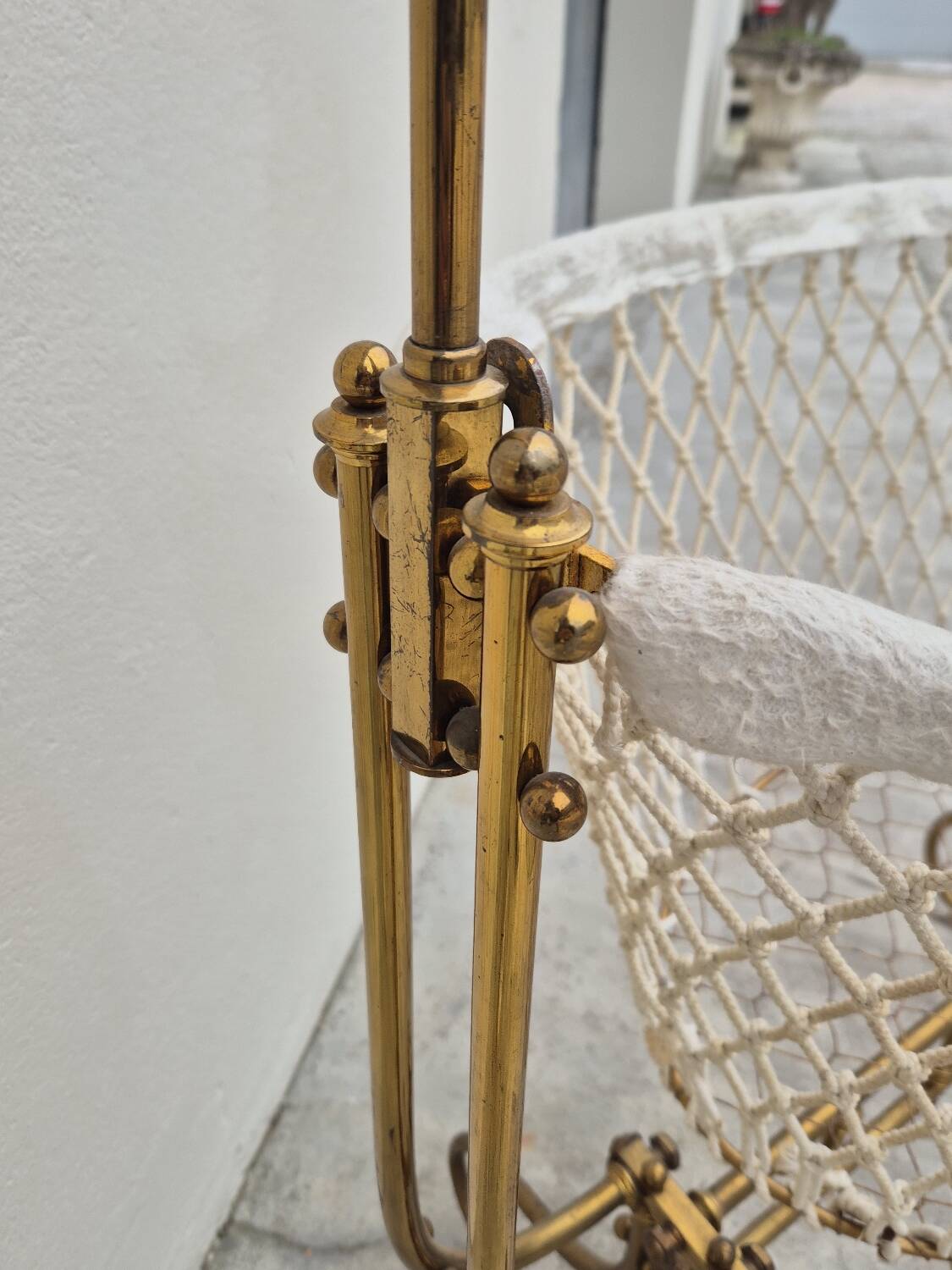 19th century brass rocking cradle from a castle