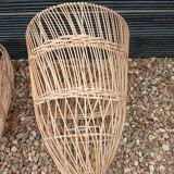 Pair of wicker pendant lights