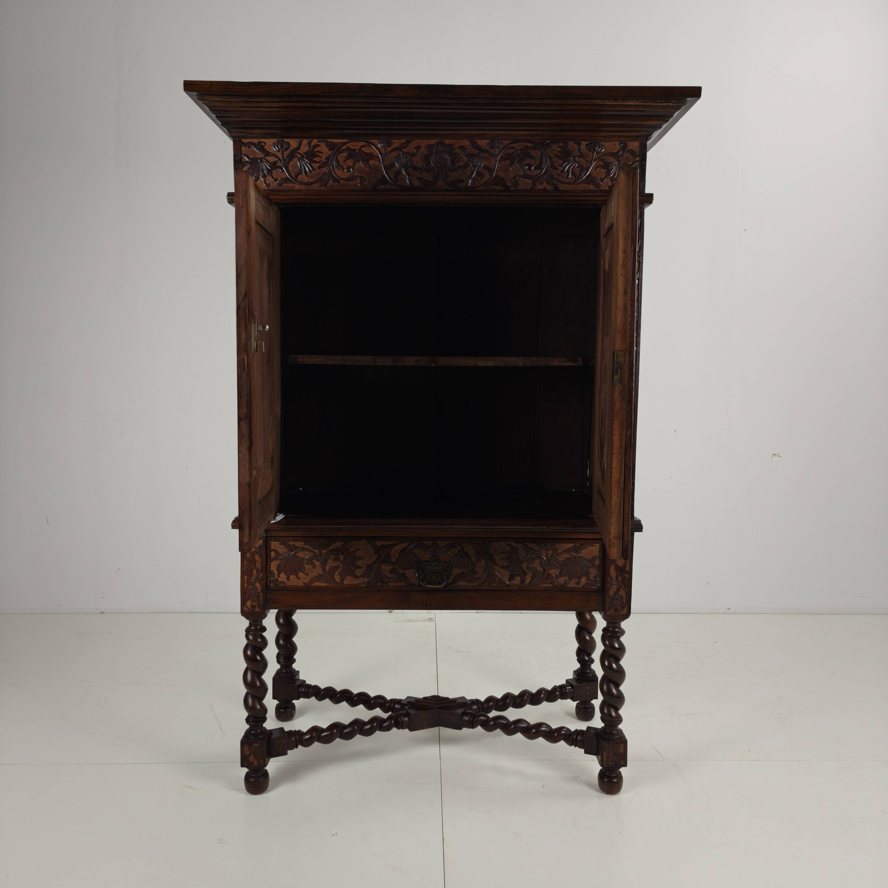 19th Century Carved Colonial Cabinet – Dutch East Indies