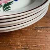 Flat plates Terre de fer Motif Floral St-Amand 6 pieces