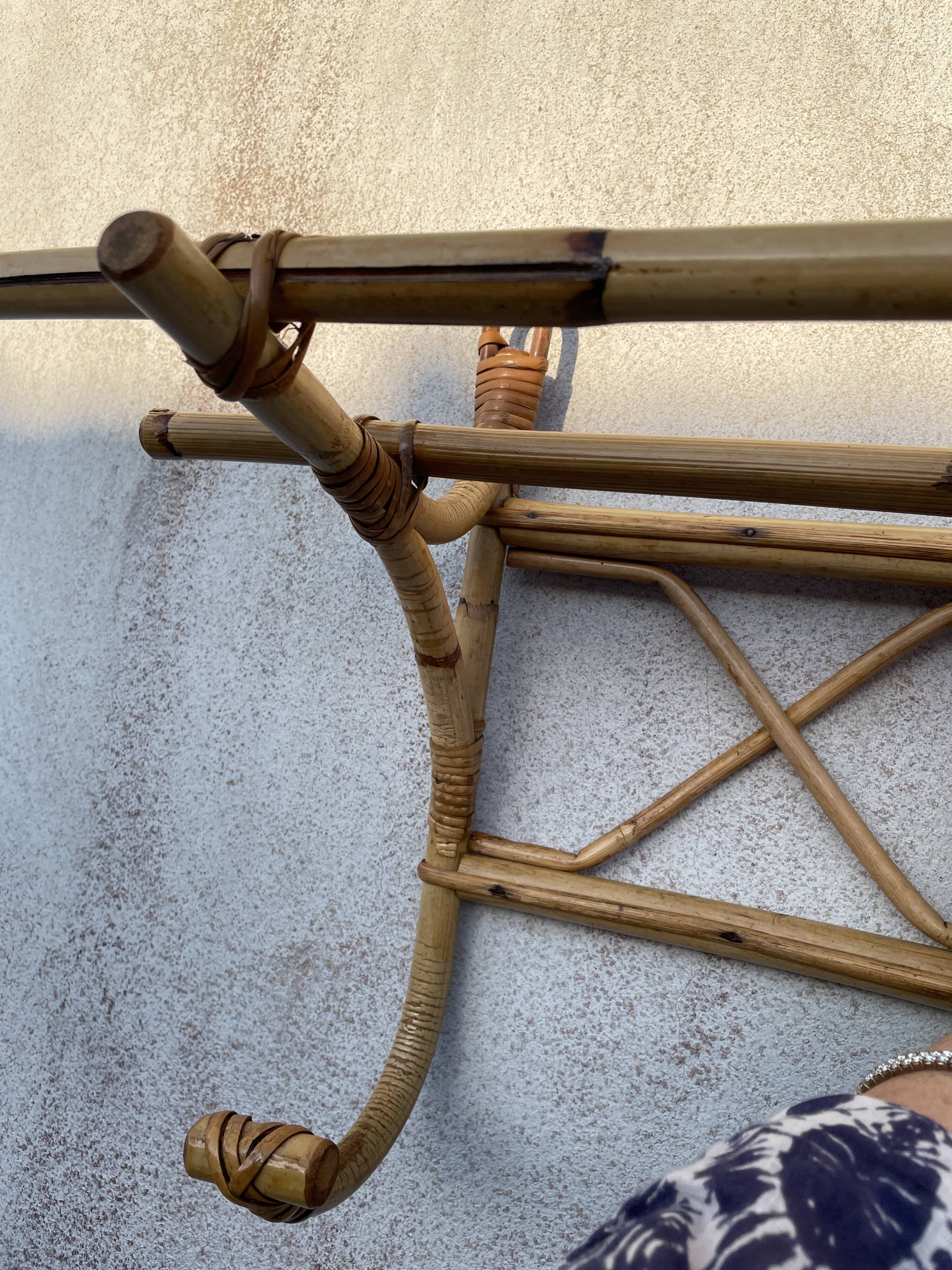 Rattan coat rack