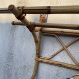 Rattan coat rack
